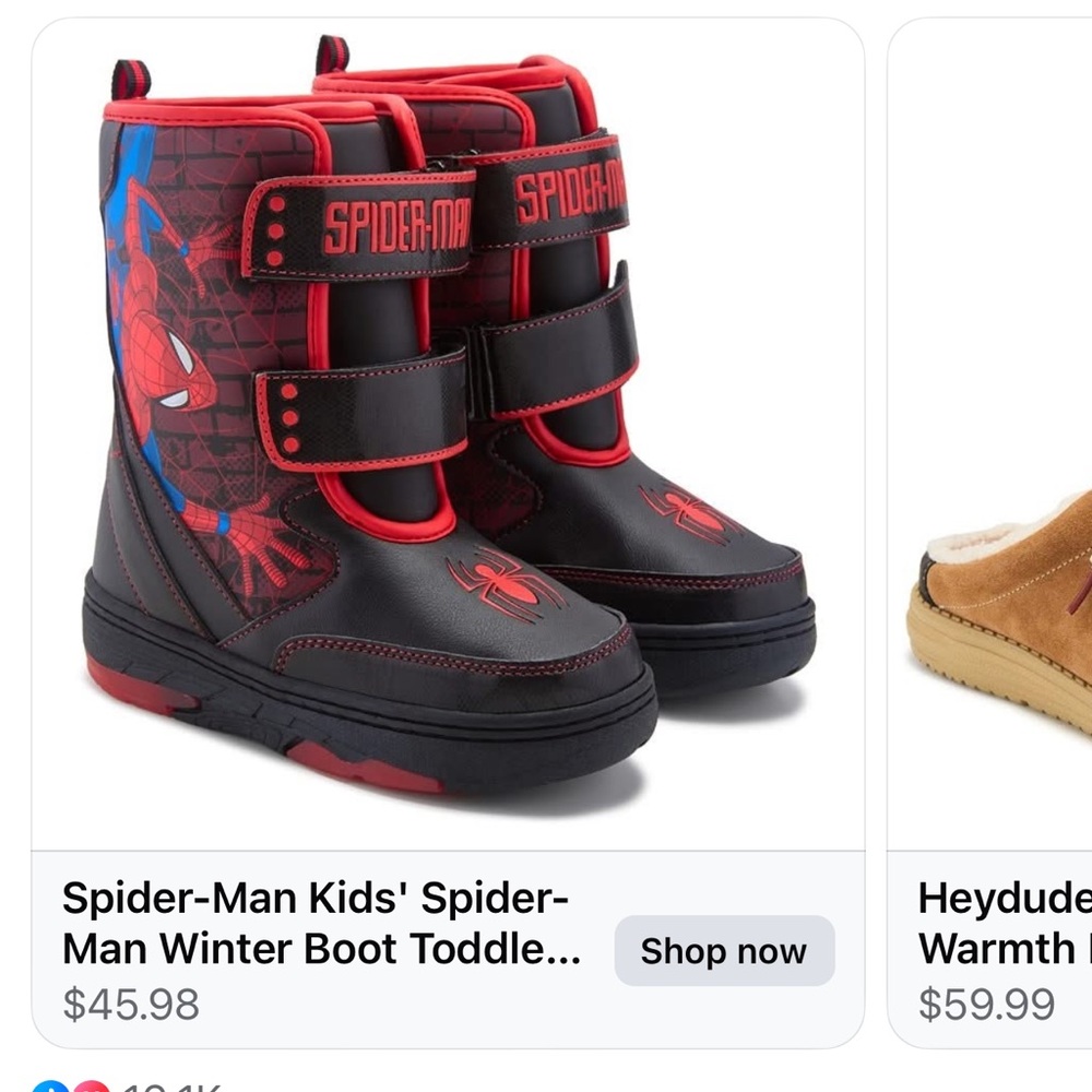 Marvel Spider Man Light up Kids Snow Boots - Black and Red